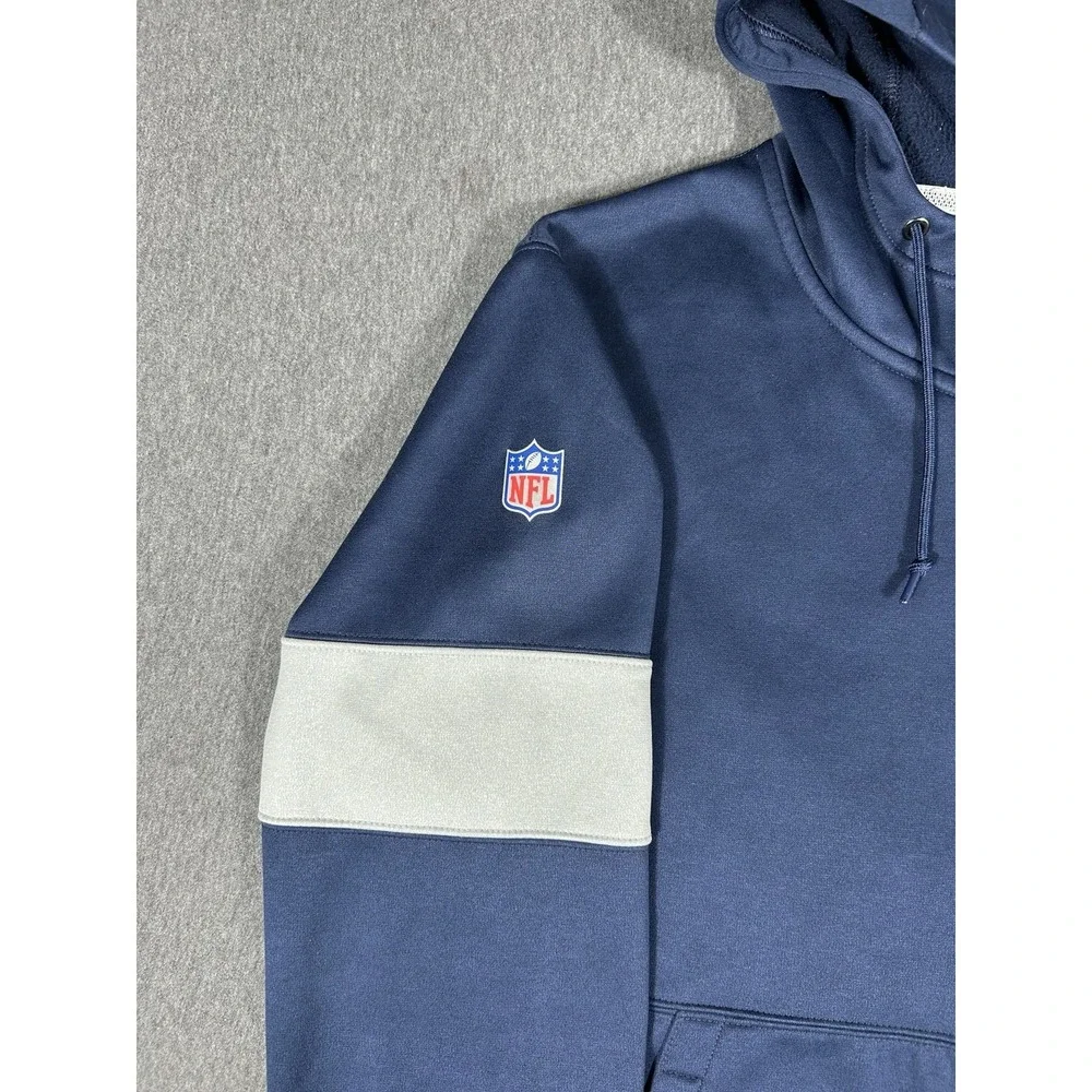 Nike NFL Los Angeles Rams Mens Navy Full Zip Hoodie Dri-Fit On Field L